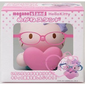 ♥小花凱蒂日本精品♥Hello Kitty 造型眼鏡架~後面還可以放零錢眼鏡布 32025903