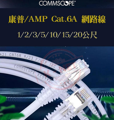 康普 commscope AMP原廠 Cat.6A 網路線 網路跳線 AMP原廠接頭 15米長