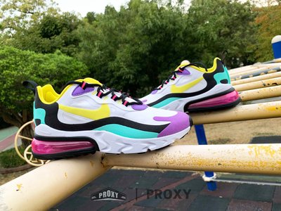 【PROXY】Nike W Air Max 270 React 黃紫綠 慢跑鞋 氣墊鞋 拚色 AT6174-101
