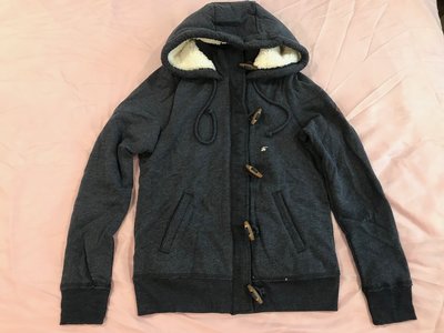 【天普小棧】HOLLISTER HCO Sherpa-Lined Fleece Jacket雪帕保暖木扣連帽外套深藍S號