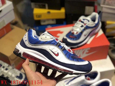 【聰哥運動館】Nike Air Max98復古鞋跑步鞋 高達白藍紅男鞋透氣