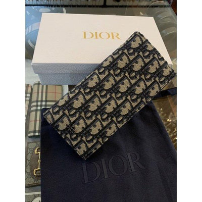 Dior  迪奧 經典老花滿版設計 男生 對開長夾