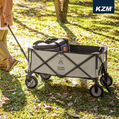 【綠色工場】KAZMI KZM 多功能露營折疊手拉車 (K20T1C013) 手推車 露營拖車 拉車 推車