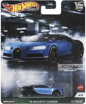 -78車庫- Hot Wheels風火輪 EXOTIC Envy 文化系列 超跑 Bugatti Chiron 膠胎