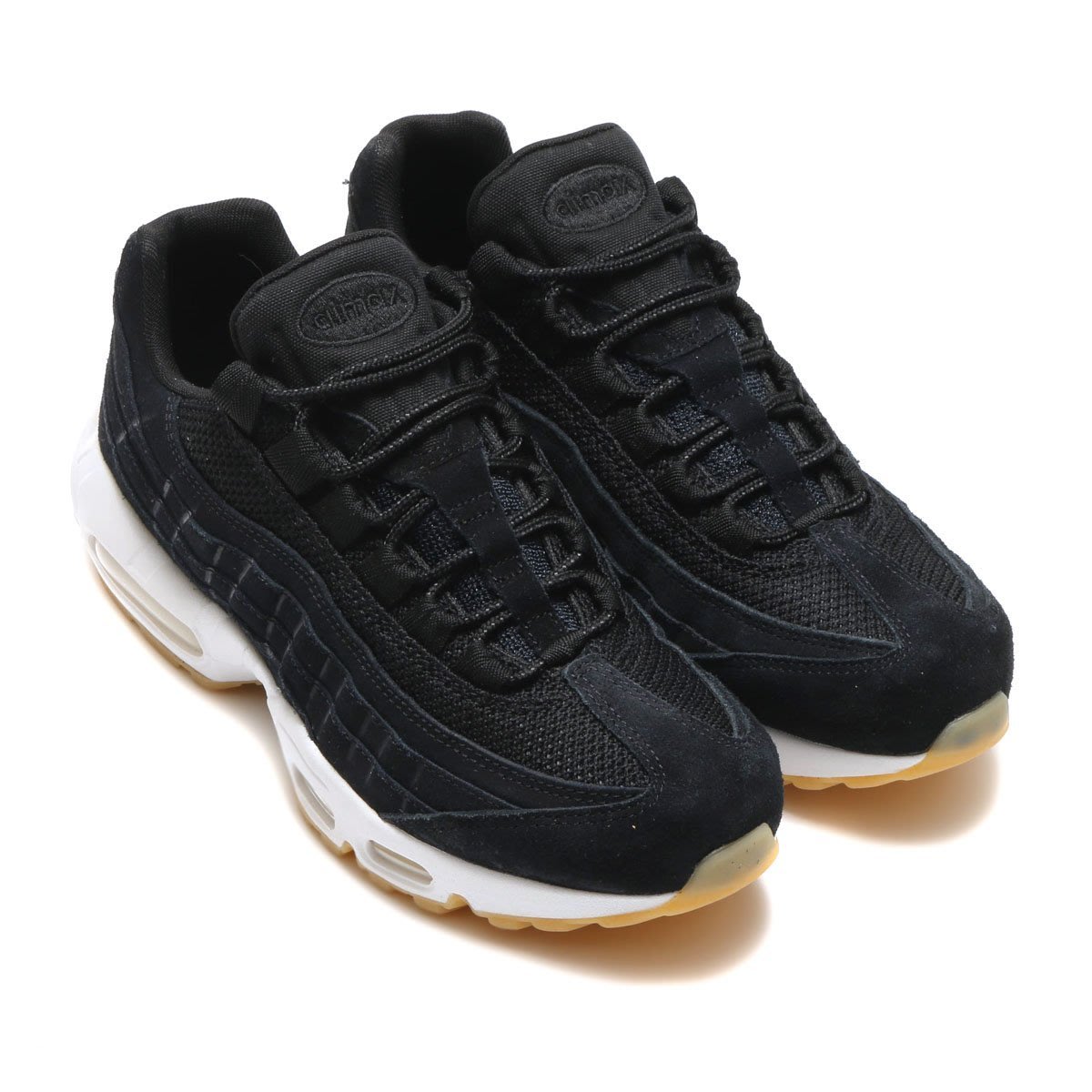 CodE= NIKE AIR MAX 95 PREMIUM 麂皮慢跑鞋(黑白)538416-004 膠底男女