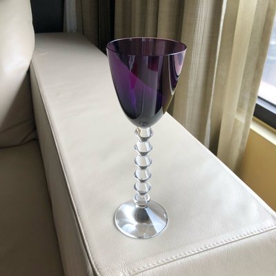 [熊熊之家3]保證全新正品 法國Baccarat巴卡拉 水晶杯 紫色 水滴柄 寬口 長腳水晶杯