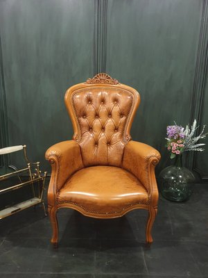 【卡卡頌  歐洲古董】法國老件 胡桃木雕刻  古董椅  法式沙發ch0454 ✬