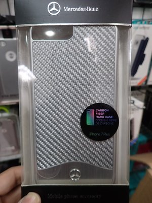 壹 Benz Apple IPhone 7 i7 8 i8 plus 碳纖維保護殼 背蓋 大78 賓士碳纖背 銀色