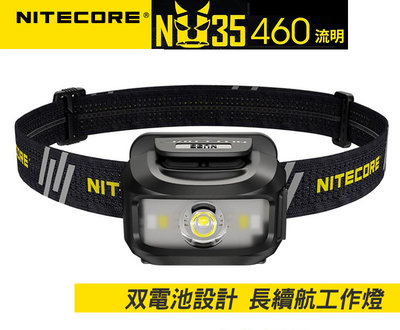 【點子網】NITECORE NU35 雙電源 三光源牛頭燈 白光 紅光 色溫4500K 高顯色CRI
