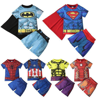萬聖節 聖誕節 表演 萬聖節服裝 兒童超級英雄衣服 蜘蛛人 鋼鐵人 美國隊長 蝙蝠俠 浩克 索爾 超人 居家服