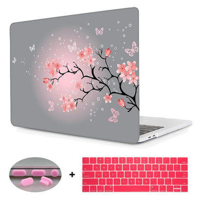 高品質花卉粉紅色 保護殼 保護套 Apple Macbook Air Pro 13吋 蘋果筆電磨砂殼 鍵盤膜 筆電 蘋果