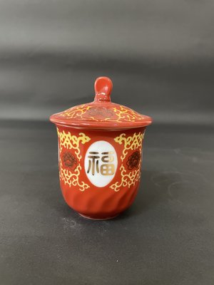 東昇瓷器餐具=大同強化瓷器福壽無疆附蓋蓮玉茶杯  1549PL