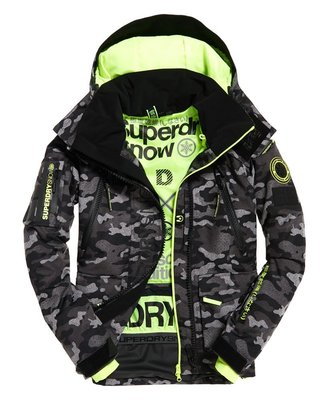 跩狗零碼出清 極度乾燥 Superdry Ultimate Snow Rescue 雪衣 防水 滑雪夾克 灰迷彩 螢光綠