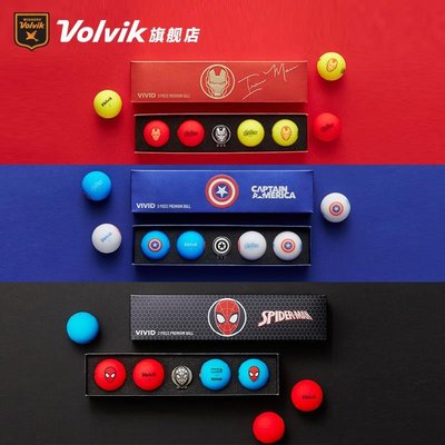 [現貨熱賣]Volvik高爾夫綵球VIVID啞光三層漫威合作款聯名禮盒Mark