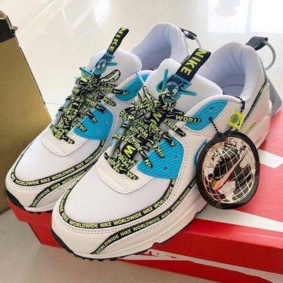 【正品】Nike Air Max 90 SE Worldwide 白藍黃 運動 球 跑 CZ6419-100潮鞋