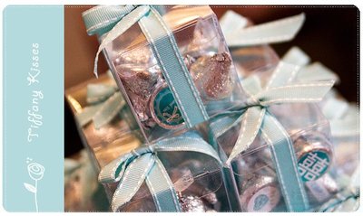 KISSES水滴巧克力(8顆入)小禮盒(Tiffany色緞帶)-創意糖果 喜糖 婚禮小物 宴會喜糖 巧克力