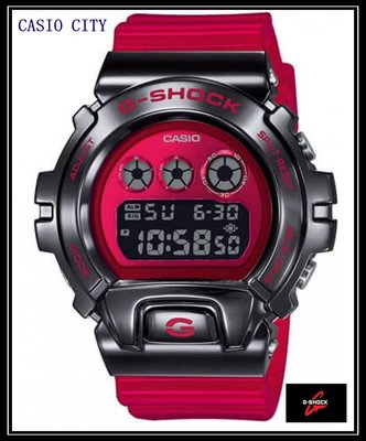 [CASIO CITY]G-SHOCK6900系列高端街頭金屬風潮GM-6900B-4(紅)經典三眼錶盤設計搭配鏡面處理