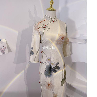 【熱賣下殺價】老上海旗袍秋裝2021年新款氣質高級年輕款復古長款麂皮絨高級質感