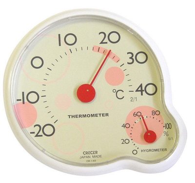 **《好康購物網》CRECER溫濕度計(日本原裝)CR-140(黃色)溫度計/溼度計
