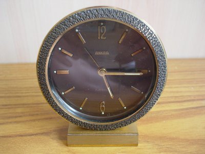 德國古董ANKRA 7 JEWELS 銅製機械鬧鐘，品相超優，功能正常，保存完美，值得珍藏【A143】
