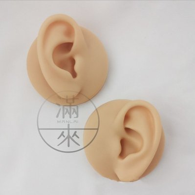 耳朵展示道具 無支架 軟矽膠仿真人耳朵【奇滿來】假耳朵 耳朵模型 矽膠耳朵 耳朵穿孔展示 耳洞模型 耳釘耳環模型ARRK