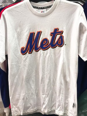 MLB美國大聯盟 大都會隊 流行款 無背號 圓領棉質T恤 白 6720204-011 全新 正品