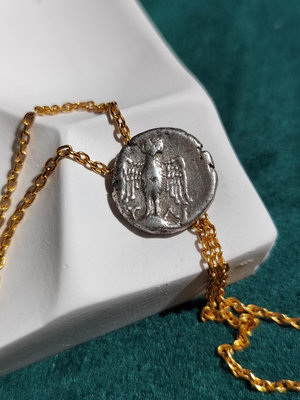 古希臘古幣 赫拉與貓頭鷹銀幣 15mm