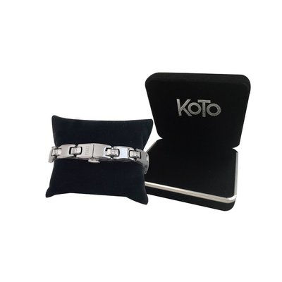 KOTO原廠外銷歐洲品牌KENTA 鎢鋼鑲鑽鍺磁健康手鍊 細版女款1入 蝴蝶扣限量款(高級絨盒精裝) 鋯鑽貴氣能量保健送