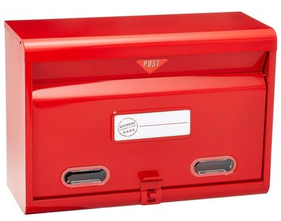 日本製造 限量品 歐式紅色信箱收件箱壁掛式信封郵件收納盒意見箱郵筒送禮物禮品  3433b