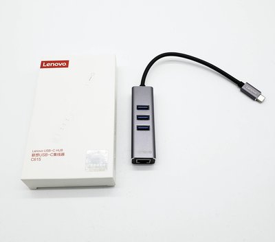 聯想 Lenovo USB-C 轉 USB 3.0 加 RJ45 Gigabit 乙太網路Windows Mac 適用