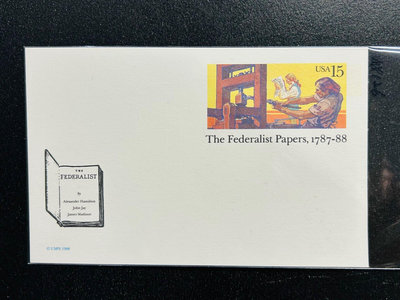 【珠璣園】C075 美國郵資片 - 1988年 《紐約客》報社新聞員， 15C 未使用