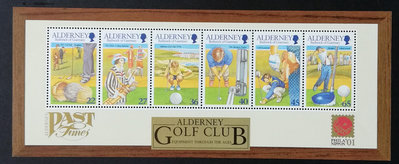 郵票奧爾德尼郵票2001高爾夫球運動小全張1全新外國郵票