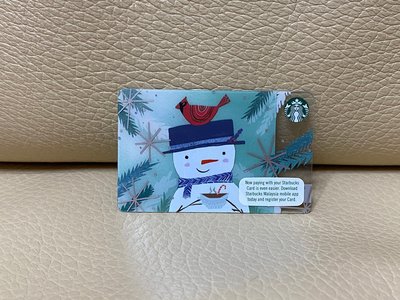 馬來西亞 星巴克 STARBUCKS 2017 聖誕雪人及紅鳥 隨行卡 儲值卡 星巴克卡 星巴克隨行卡 卡片