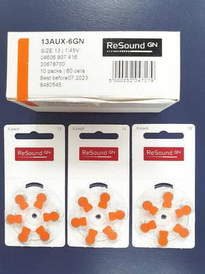 助聽器電池 ReSound鋅空氣電池【13A】1盒 60顆(加贈6顆)