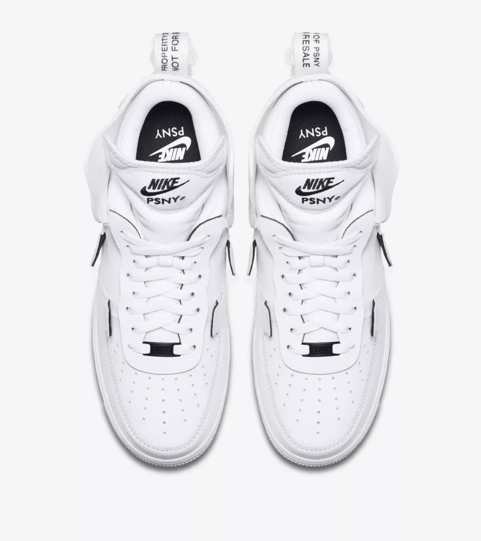 Nike x PSNY Air Force 1 空軍一號High White 高筒高幫真皮解構斷勾反