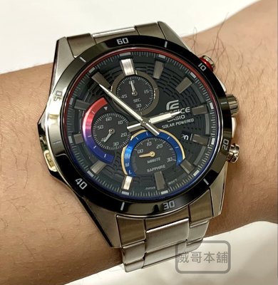 【威哥本舖】Casio台灣原廠公司貨 EDIFICE EFS-S610HG-1A 太陽能 三眼計時賽車錶