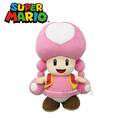 日本正版 瑪莉歐 瑪莉兄弟 奇諾比可 粉紅色香菇人 瑪利歐 香菇頭 娃娃 玩偶 公仔 玩具擺飾S【MOCI日貨】奇諾比珂