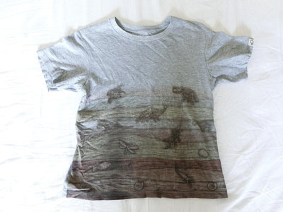 【Uniqlo】140公分 Discovery聯名款灰色短袖T恤(版型較小，約130公分可穿)