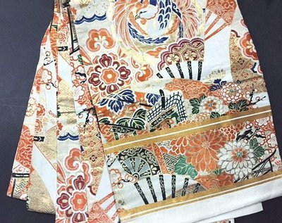 [西陣錦織]˙日本(和服kimono丸帶)˙正絹˙錦織˙古布˙(4683)
