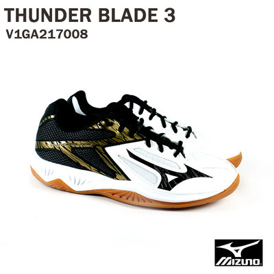 ◎跑者◎【MIZUNO 美津濃】THUNDER BLADE 3 排球鞋/白黑金 V1GA217008 M42