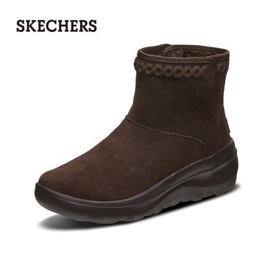 100％原廠Skechers斯凱奇女鞋一腳套時尚短靴 舒適保暖絨毛靴子雪地靴15544