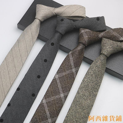 阿西雜貨鋪新款 羊毛混紡領帶 男女休閒英倫條紋格子 小香風 攝影紳士手打領帶