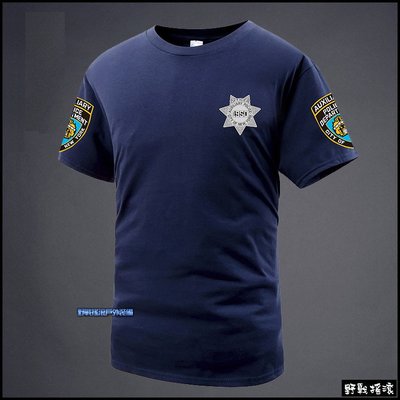 【野戰搖滾-生存遊戲】NYPD 紐約市特警戰術純棉T恤【黑色、特警藍色】SWAT 短袖T恤純棉排汗衣迷彩服警察勤務上衣