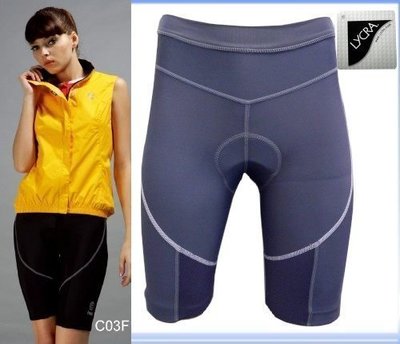 FMA自行車褲，20%萊卡高彈性布、透氣、快乾女款短褲~鐵灰  零碼出清台灣製造“喜樂屋戶外休閒”