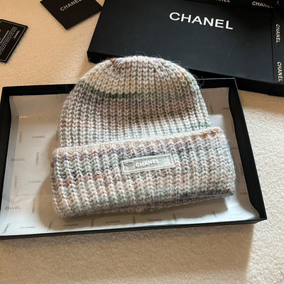 Chanel香奈兒迷彩毛線帽，羊毛針織帽