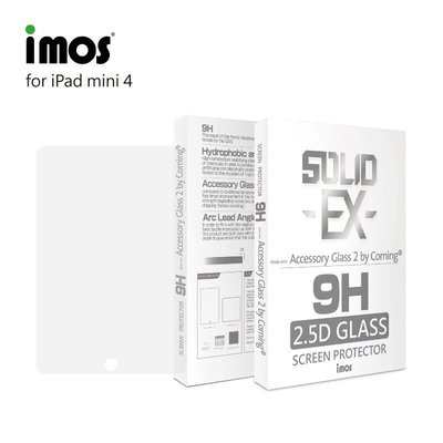正版 imos 2.5D 正面滿版強化玻璃保護貼 美商康寧公司授權，Apple iPad mini 4 / mini 5