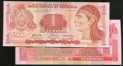 HONDURAS (宏都拉斯紙幣)， P89 , 1-LEMP. , 2010 , 品相全新UNC