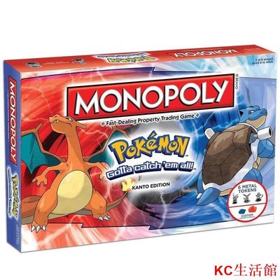 KC漫畫屋全英文版 精靈寶可夢大富翁 地產大亨 Monopoly: Pokémon 經典桌面遊戲 兒童遊戲 派對遊戲