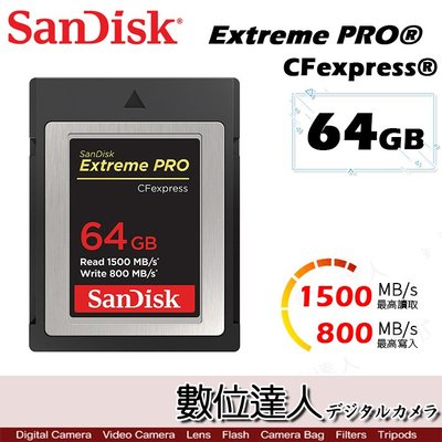 【數位達人】Sandisk Extreme PRO CFexpress 64GB 1500MB Type B 高速記憶卡