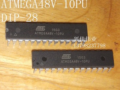 直插 ATMEGA48V-10PU AVR單片機 DIP-28 8位微控制器 4K快閃記憶體 W81-6.1 [340440]